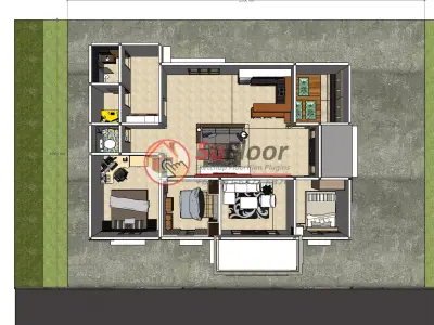 House 20x15m code 536 - Sketchup 3D model 3D model 3D model