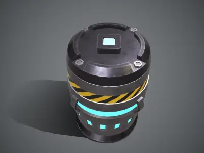 Sci-fi Barrel Low-poly 3D model