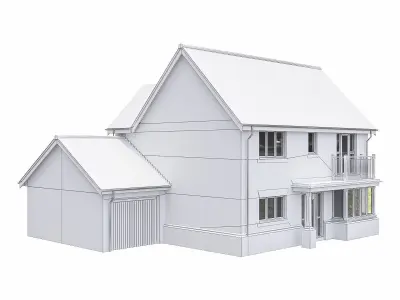 Neighborhood Houses P10 Low-poly 3D model