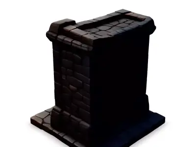 Stylized Stone Gate Game Asset Low-poly 3D model