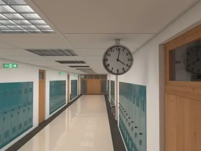 School Hallway 1 3D model