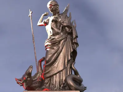 Medieval Angel slaying Dragon 1 3D model