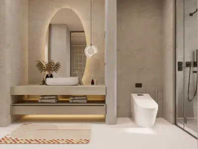Modern main bathroom WC shower room 3D model