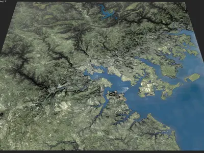 Baltimore - 3D Terrain Low-poly 3D model