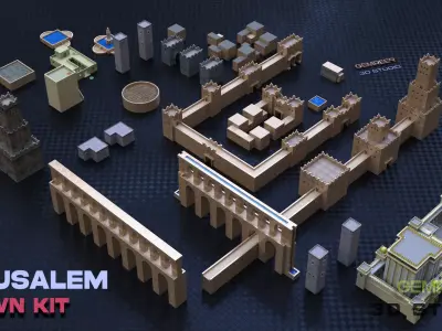 Jerusalem Architecture Pack Low-poly 3D model