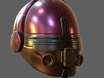 Gas mask helmet 3d model scifi Low-poly  Low-poly 3D model 353