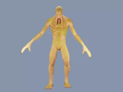 Zombie alien Low-poly 3D model