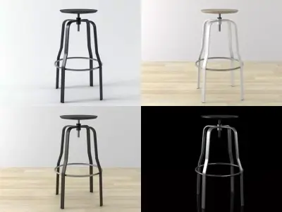 Giro set of different bar stools 3D model