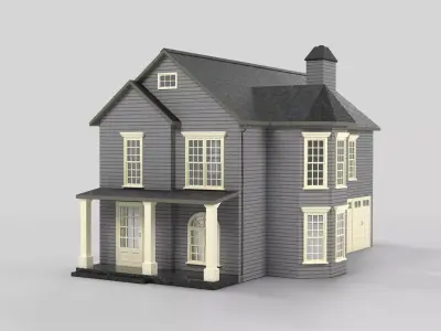 British House Design 19T2 Low-poly 3D model