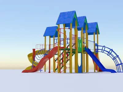 Taman Bermain Traditional Playground Props 3D model
