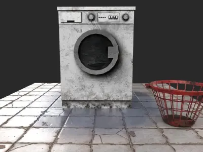 Old Washing Machine Low-poly 3D model
