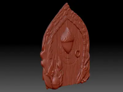 Wooden door 3D print model