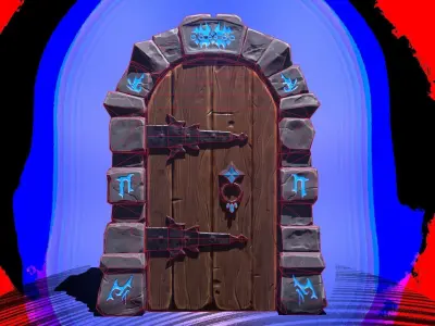 Dungeon Door Low-poly 3D model