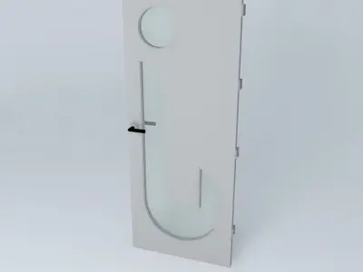 Letter "J", 3D door, very detail with glass, lock and hinger. Free 3D model