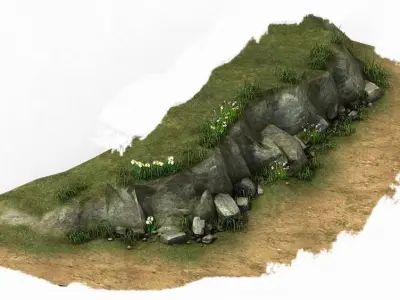 Explore the mountains - hillside - mountain road 4 3D model