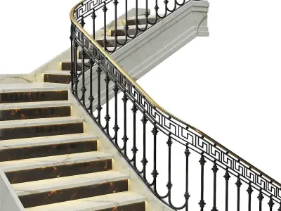 Neoclassical spiral staircase 3 3D model