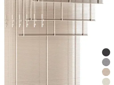 Aluminum Venetian Blinds with Tape Bandalux set 01 3D model