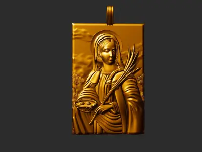 Santa Lucia - Saint Lucy - Santa Luzia icon pendant medallion  3D print model