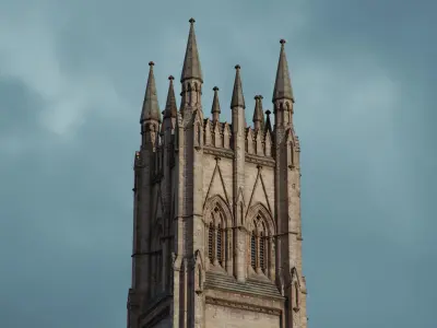 Square Tower Gothic Church 3D model