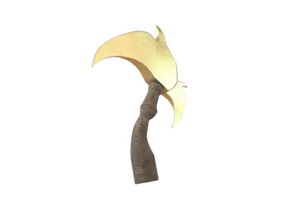 Cartoon Scythe v1 002 Low-poly 3D model