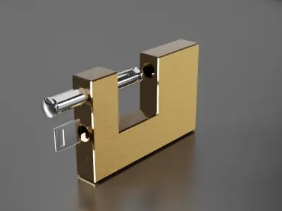 single square padlock 3D model