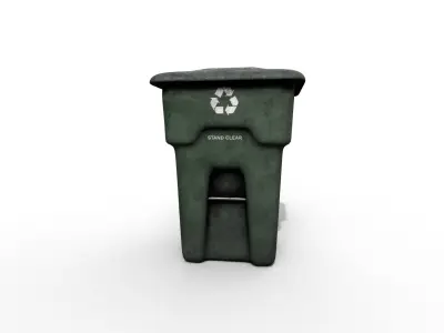 Old Urban Trash Container Low-poly 3D model