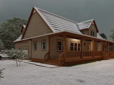 Casa Scene-villa-modern house 3D model 18