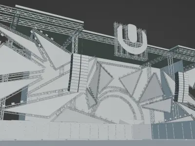 Ultra Miami 2024 Mainstage Ready for Mapping  3D model