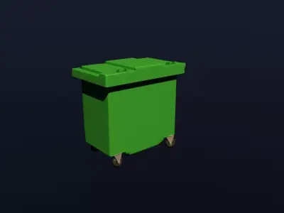 garbage container Low-poly 3D model 4