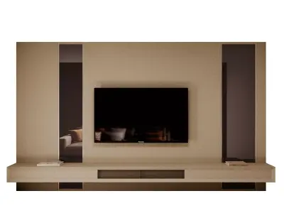Modern TV Wall No 01   3D Model 3D model