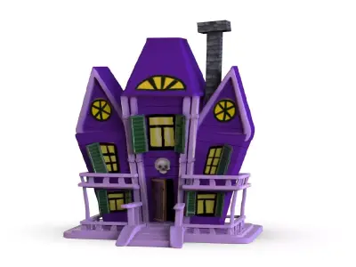 Haunted House Cartoon  Low-poly 3D model