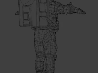 Astronaut space suit low poly Low-poly 3D model
