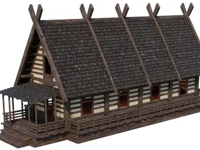 Old Medieval Building House 4K Textures GameReady 87 Low-poly 3D model