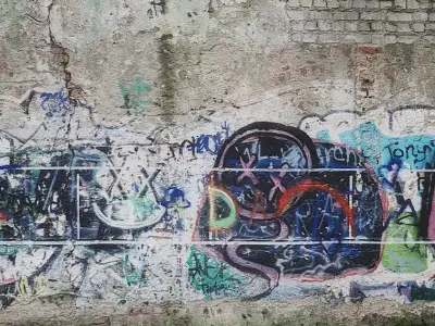 Street art wall  Low-poly 3D model