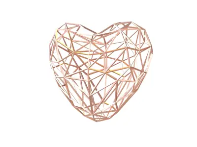 Stylish Heart V2 016 Low-poly 3D model
