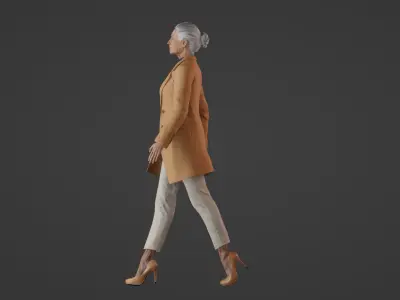3D Model of a Mysterious Walking Old Woman 3D model