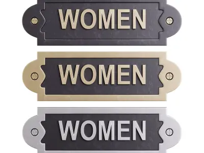 Solid Brass Sign Women 3D model