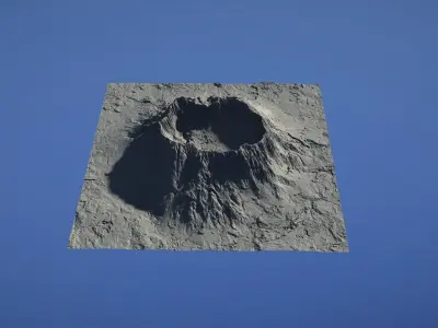 Landscape Environment Volcano Snow 40 Low-poly 3D model