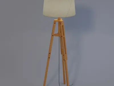 Tripod floor lamp Low-poly 3D model