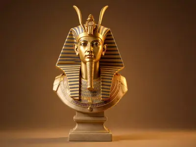 Bust of the Eternal Pharaoh - Amun-Ra in Sunlit Majesty 3D print model