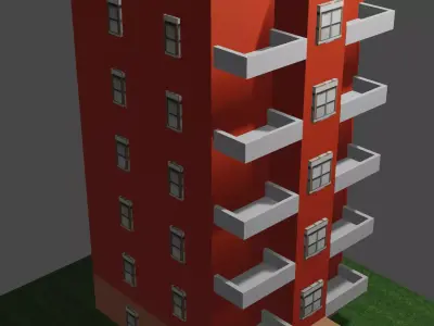 building  hotel Low-poly 3D model