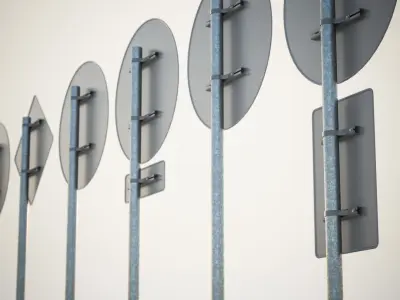 Vertical road signs 3D model