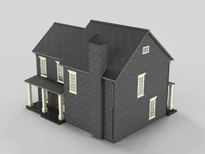 British House Design 09T1  Low-poly 3D model