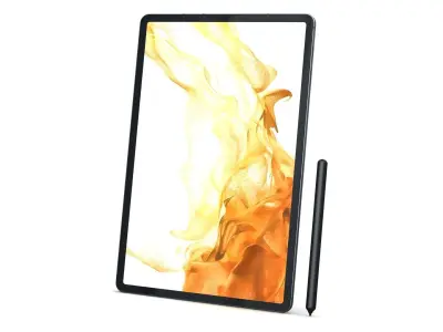 Samsung Galaxy Tab S8 Plus All Color with S-Pen Low-poly 3D model