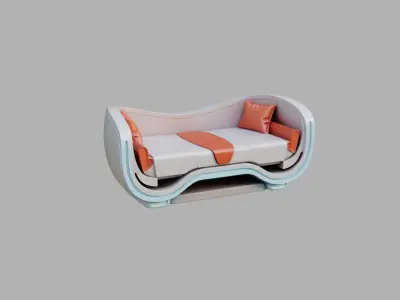 Sci Fi Sofa Low-poly 3D model