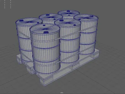 Barrels on a Pallet Low-poly 3D model