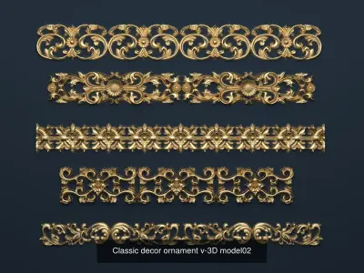 Collection onlay molding1-24 Piece 3D Model Pack