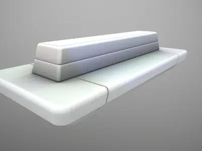 Futuristic Middle Bench Low-poly 3D model