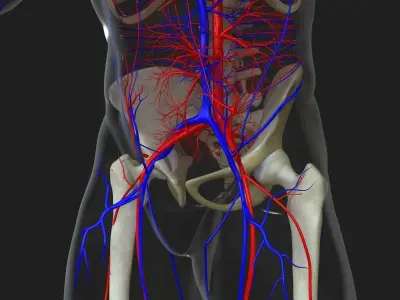 Circulatory System with Skeleton 3D model