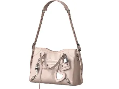 Balenciaga Le City Medium Bag Cream Low-poly 3D model